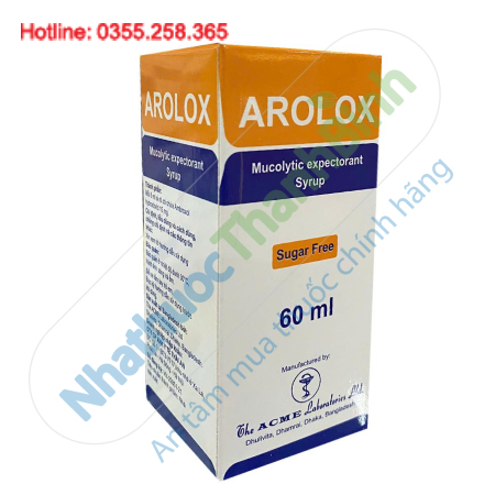 Thuốc Arolox (Ambroxol 15mg/5ml) 60ml siro ho long đờm cho bé