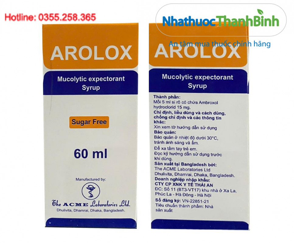 Thuốc Arolox dùng cho các trường hợp ho có đờm, viêm đường hô hấp trên và dưới cấp và mạn tính có kèm theo đờm
