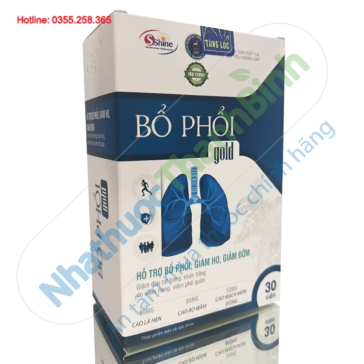 Viên uống Bổ Phổi Gold giảm đau rát họng khản tiếng do viêm họng viêm phế quản
