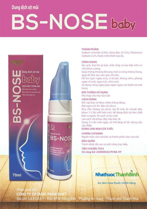 Dung dịch xịt mũi BS Nose Baby chai 70ml