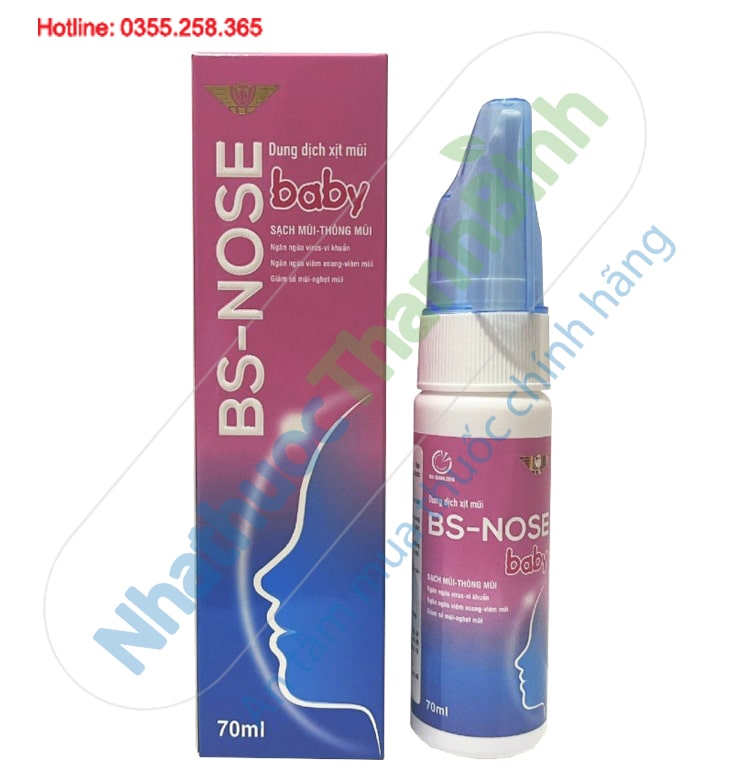 Dung dịch xịt mũi BS Nose Baby ngăng ngừa virus vi khuẩn giúp thông thoáng mũi
