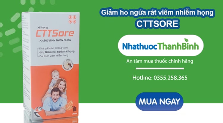 Mua Xịt họng CTTSore chính hãng tại Nhà thuốc Thanh Bình