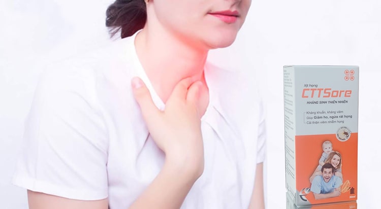 Xịt họng CTTSore giảm triệu chứng viêm họng, giảm đau rát ngứa cổ họng