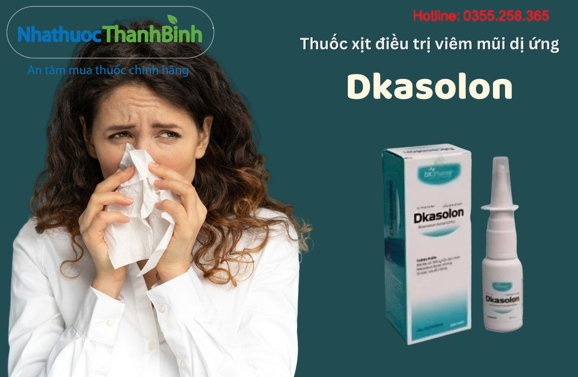 Thuốc Dkasolon xịt mũi 50 mcg hỗ trợ điều trị viêm mũi dị ứng và viêm xoang hiệu quả