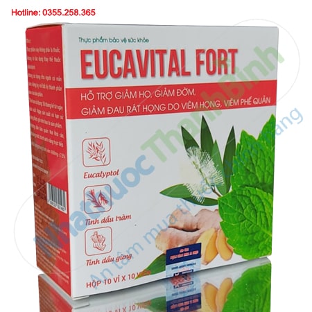 Eucavital Fort hỗ trợ giảm ho tiêu đờm, giảm đau rát họng