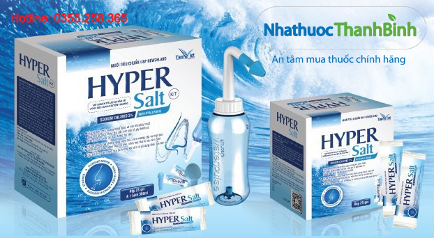 Muối rửa mũi Hyper Salt KIT hộp 28 gói 14 gói + Bình 300ml