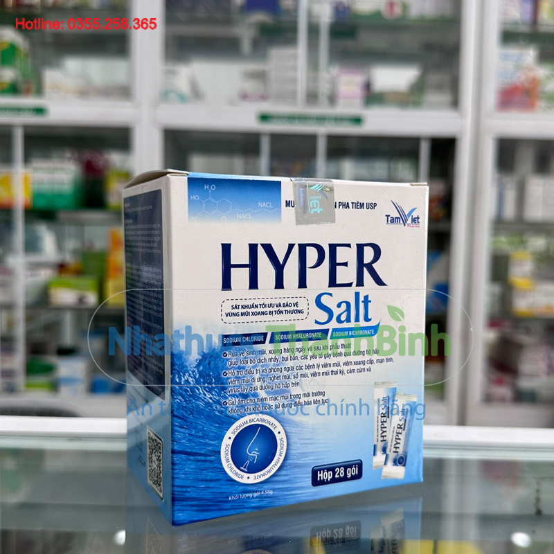 Muối rửa mũi Hyper Salt KIT hộp 28 gói 14 gói + Bình 300ml