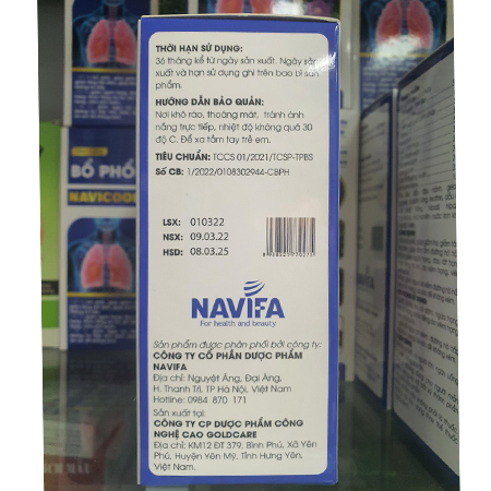 Bổ phổi Navicool hỗ trợ bổ phổi giảm ho tiêu đờm đau rát họng
