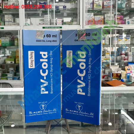 Thuốc PV Cold Syrup 60ml (Bromhexin Hydrochloride 4mg/5ml) long đờm