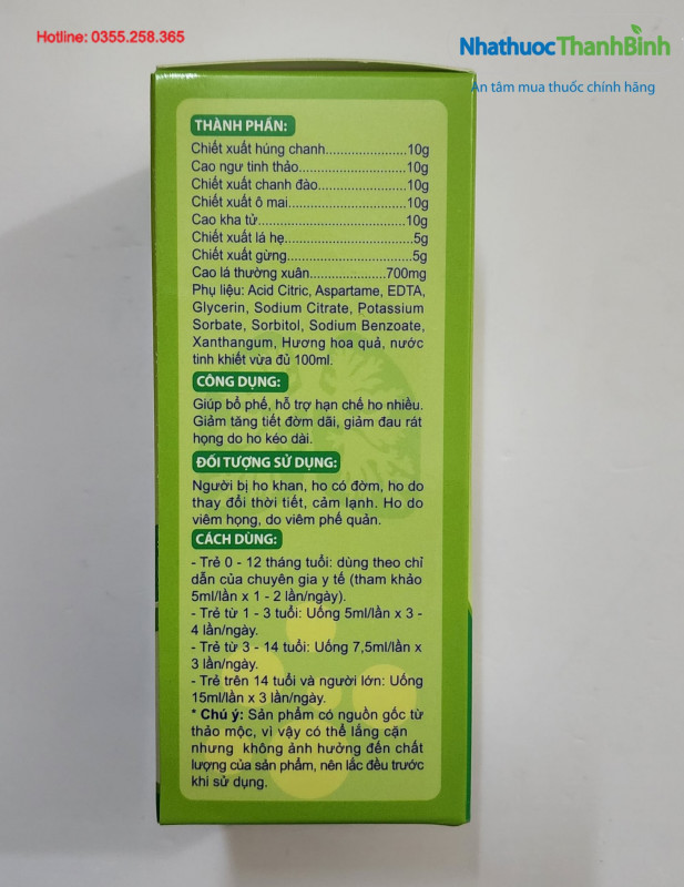 Ronywick giúp hỗ trợ giảm ho đau rát họng