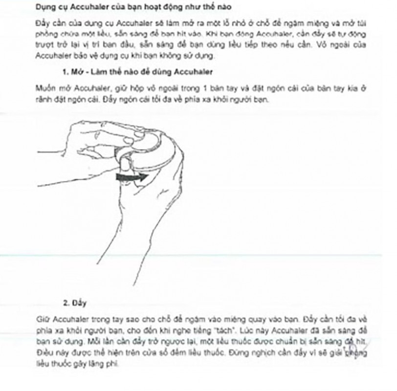 Cách dùng thuốc Seretide accuhaler - Bước 2