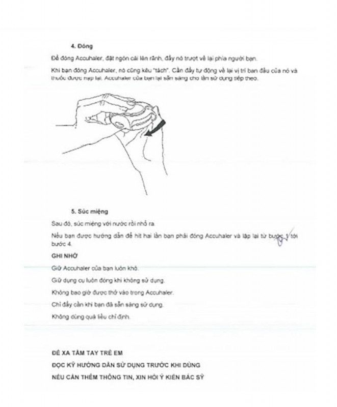 Cách dùng thuốc Seretide accuhaler - Bước 4