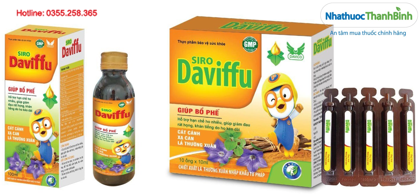 Daviffu giúp bổ phế hỗ trợ giảm đau rát họng khản tiếng do ho kéo dài
