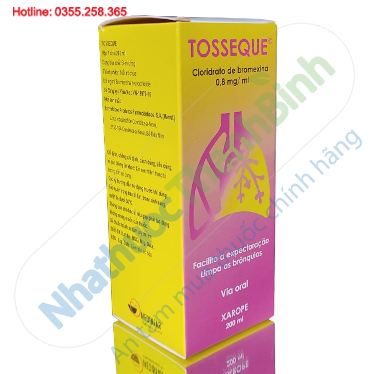 Siro ho Tosseque hỗ trợ giảm nguy cơ viêm phế quản