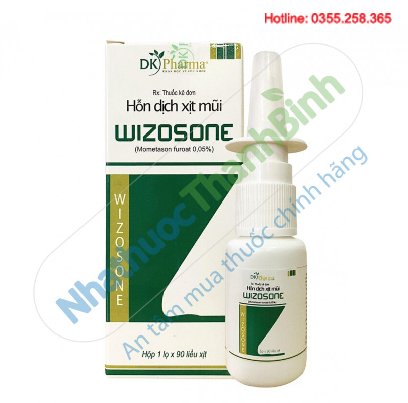 Thành phần thuốc Wizosone gồm Mometason furoat 50 mcg mỗi liều xịt