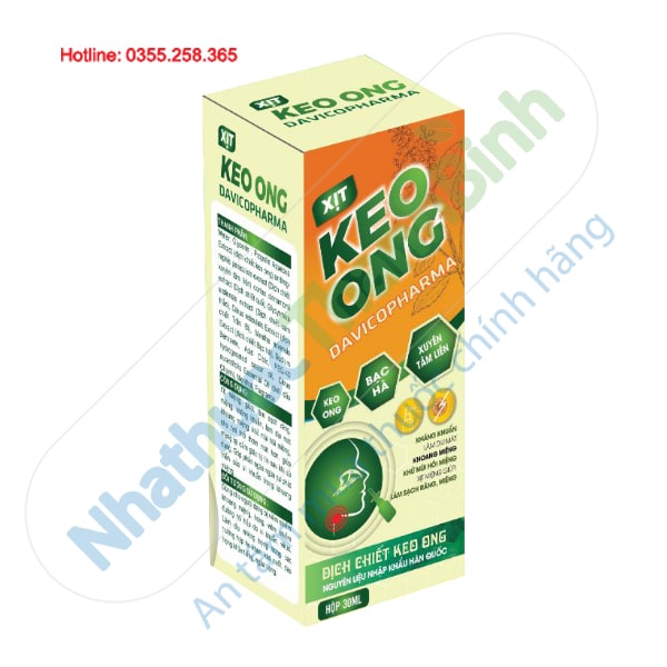 Xịt keo ong Davicopharma hỗ trợ kháng khuẩn làm mát khoang miệng