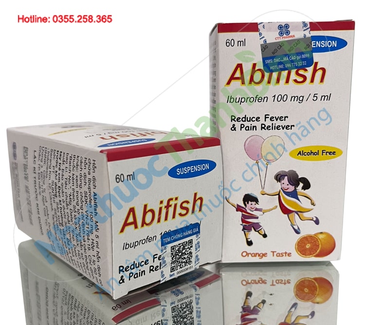 Thuốc giúp giảm đau hạ sốt Abifish chai 60ml