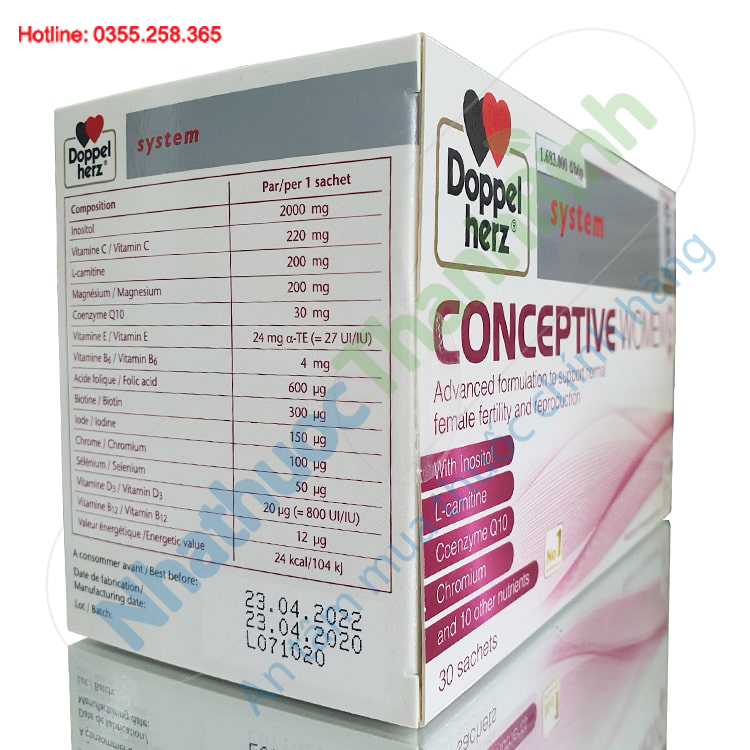 Thuốc bổ trứng Conceptive Women hộp 30 gói bột