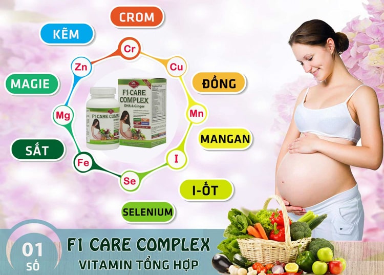 Sản phẩm gồm tổng hợp các thành phần Vitamin và khoáng chất thiết yếu cho phụ nữ mang thai
