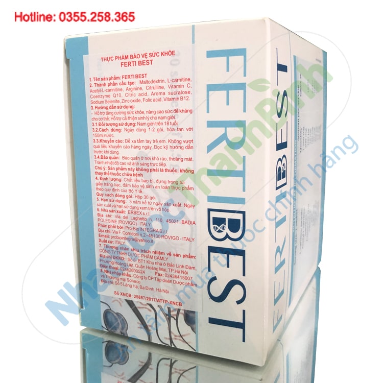 Fertibest hộp 30 gói nhập khẩu Ý giúp nam giới chuẩn bị tốt hơn cho kế hoạch sinh con