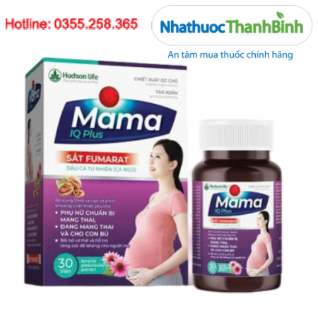 Mama IQ Plus Bổ sung DHA, Acid Folic, Sắt và vitamin khoáng chất cho phụ nữ mang thai