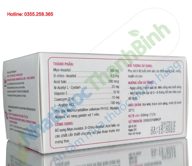 Thành phần viên uống bổ trứng Ovaq Plus