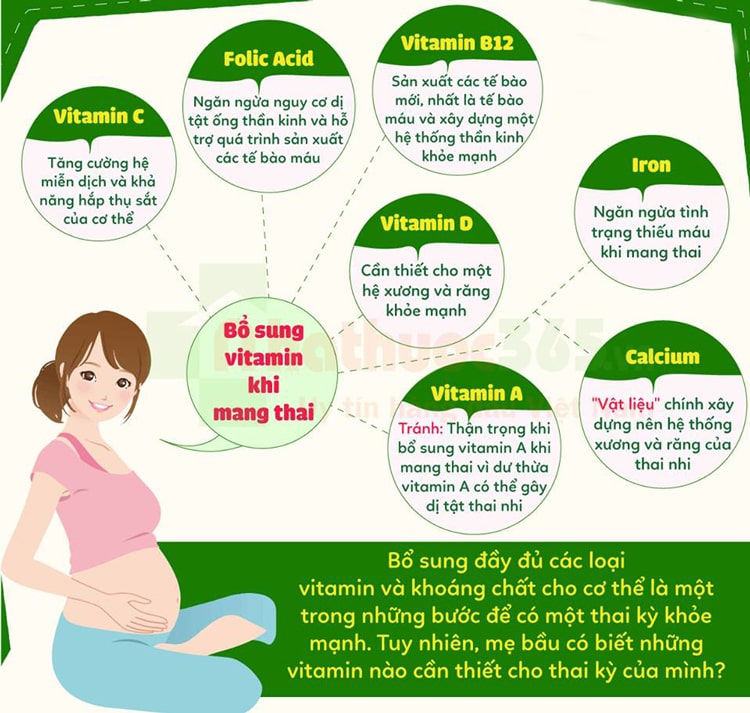 Những loại vitamin và khoáng chất quan trọng trong quá trình mang thai
