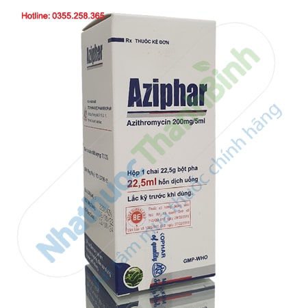 Aziphar 200mg/5ml kháng sinh dạng bột pha hỗn dịch