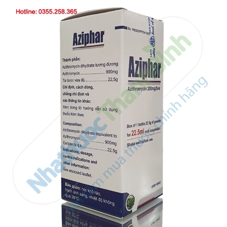 Aziphar 200mg/5ml kháng sinh dạng bột pha hỗn dịch