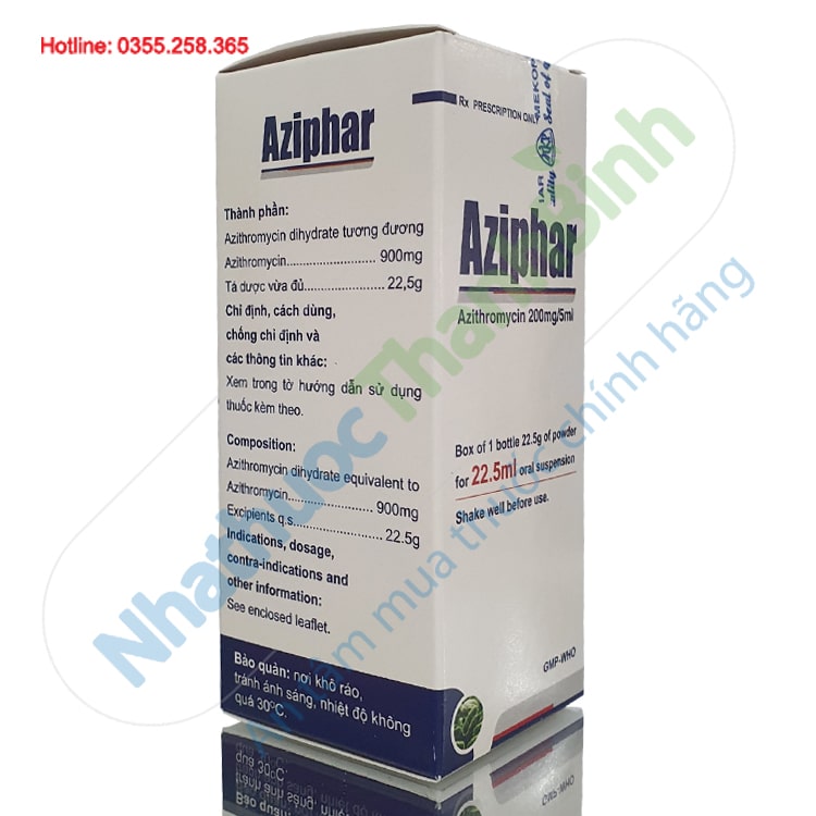 Thuốc kháng sinh Azithromycin Aziphar
