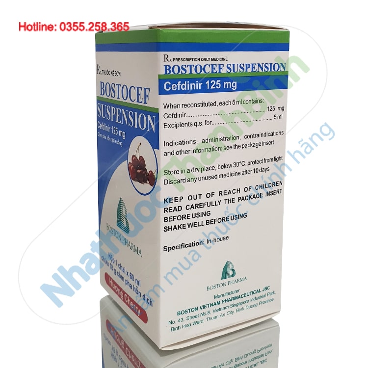 Thuốc Bostocef Suspension dạng bột pha hỗn dịch chai 60ml