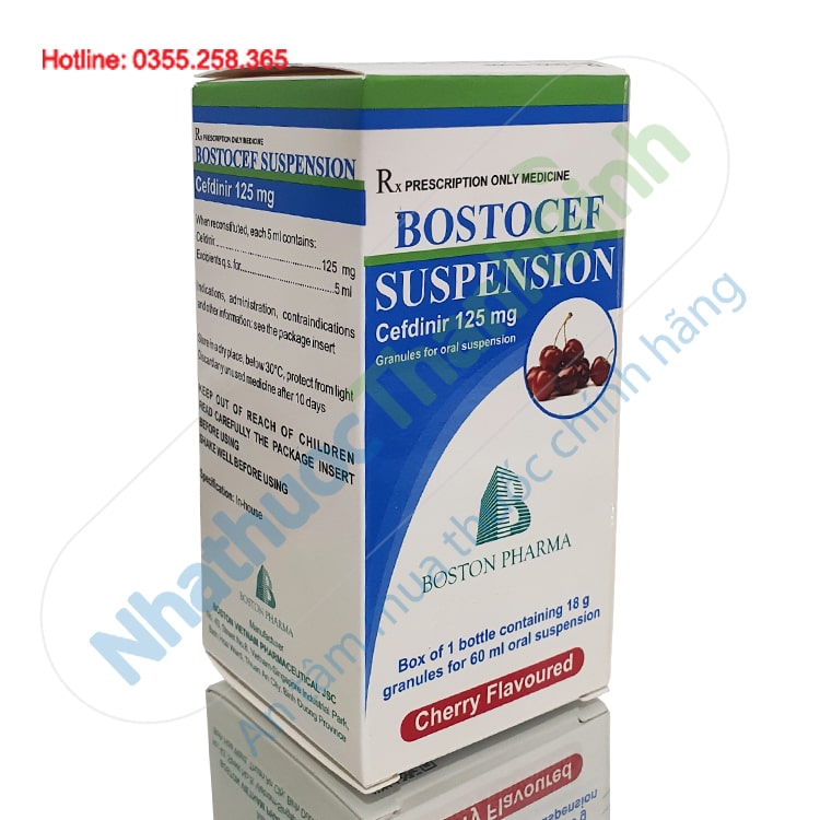 Bostocef Suspension 125mg/5ml lọ 60ml thuốc pha hỗn dịch