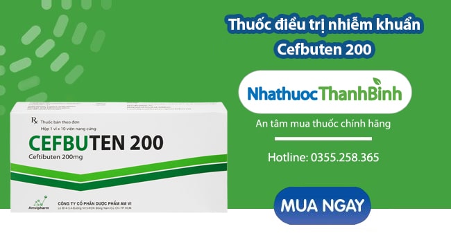 Mua thuốc Cefbuten 200 chính hãng giá tốt tại Nhà thuốc Thanh Bình