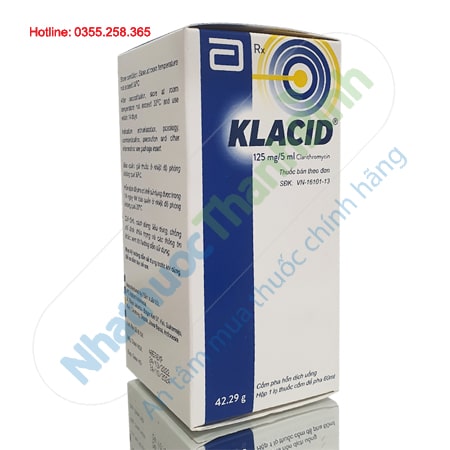 Thuốc Klacid 125mg/5ml dạng hỗn dịch trị viêm họng viêm phổi