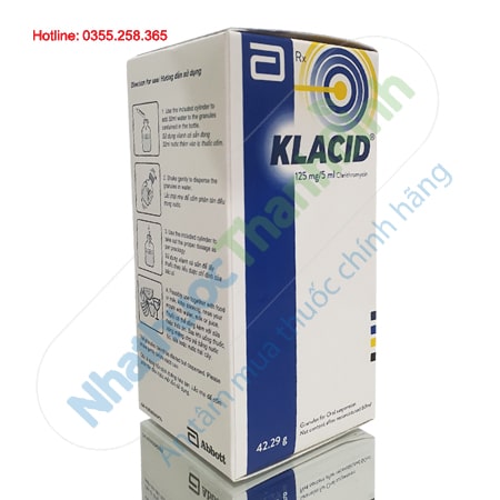 Thuốc Klacid 125mg/5ml dạng hỗn dịch trị viêm họng viêm phổi