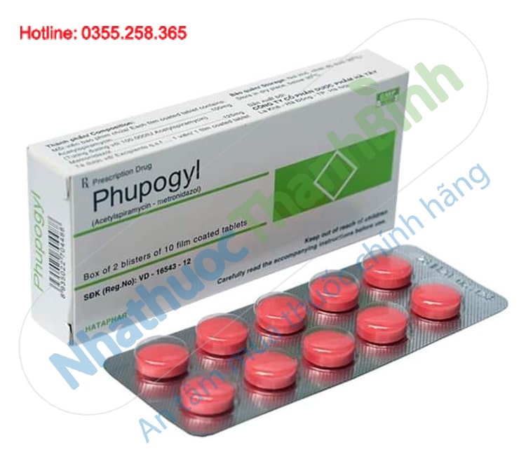 Thuốc Phupogyl chứa Acetylspiramycin và Metronidazol