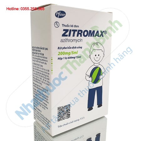 Thuốc Zitromax 200mg/5ml bột pha hỗn dịch uống