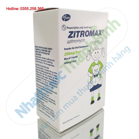 Thuốc Zitromax 200mg/5ml bột pha hỗn dịch uống
