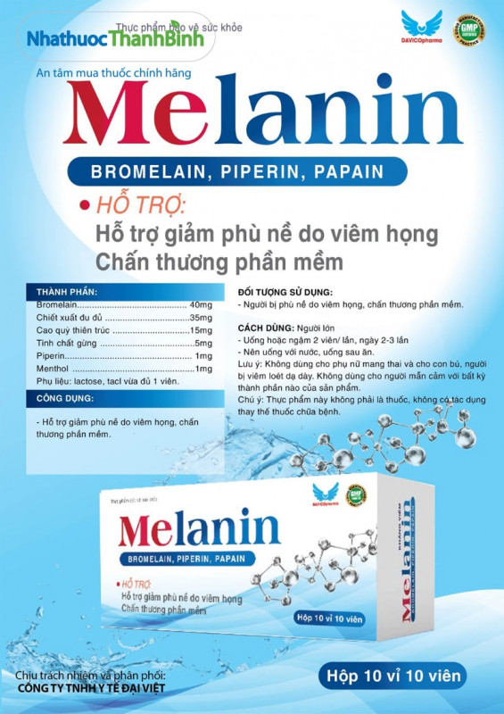 Sản phẩm dùng cho người bị phù nề do viêm họng hoặc chấn thương phần mềm