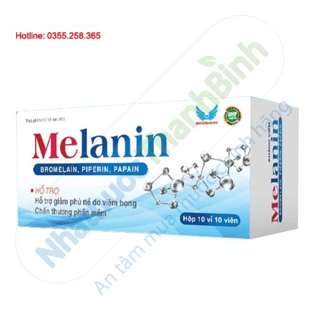 Melanin hỗ trợ giảm phù nề do viêm họng chấn thương phần mềm