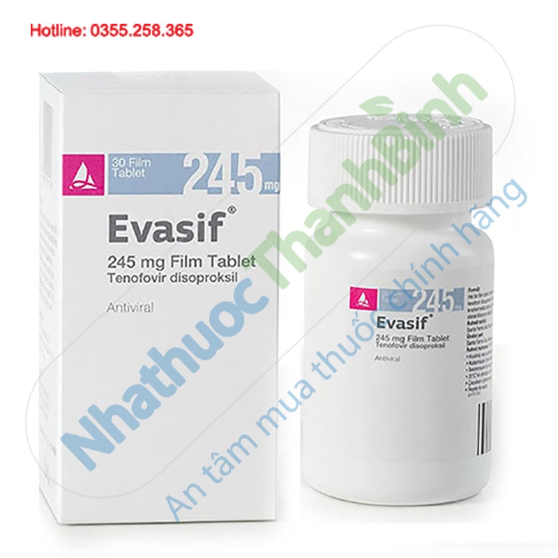 Thuốc Evasif 245mg điều trị viêm gan virus lọ 30 viên