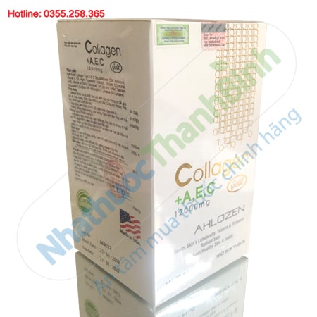 Collagen AEC 12000mg Ahlozen hộp 180 viên nhập khẩu Mỹ