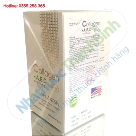 Collagen AEC 12000mg Ahlozen hộp 180 viên nhập khẩu Mỹ