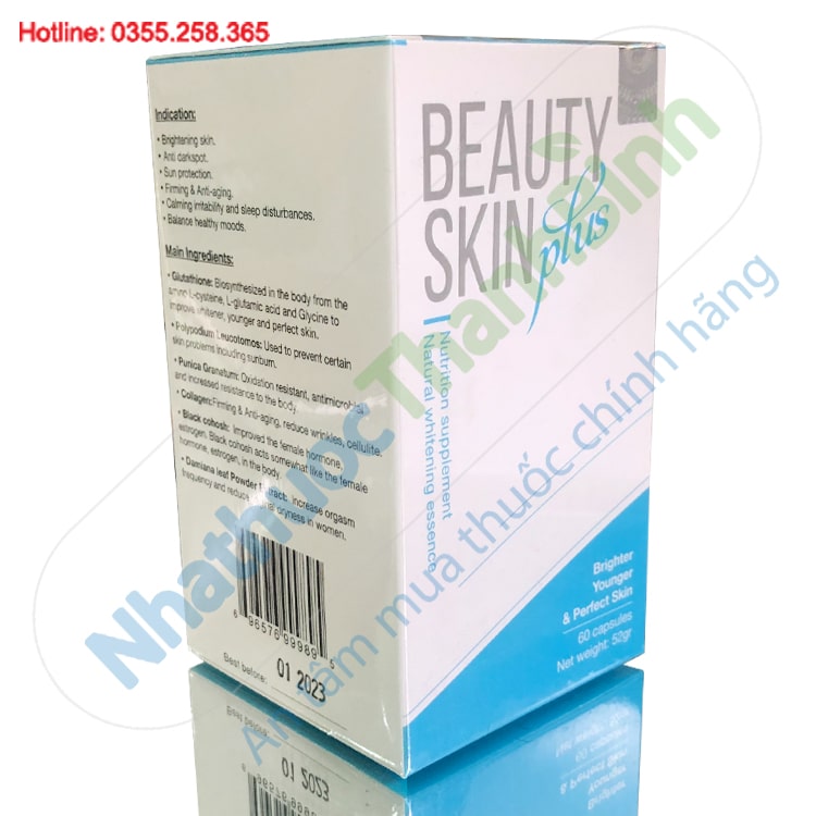 Viên uống trắng da Beauty Skin Plus hỗ trợ trắng da chống nắng chống lão hóa nhập khẩu Mỹ