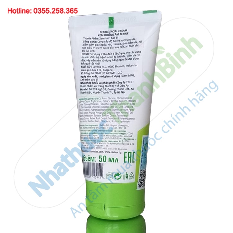 Kem dưỡng ẩm Bebble Facial Cream 50ml