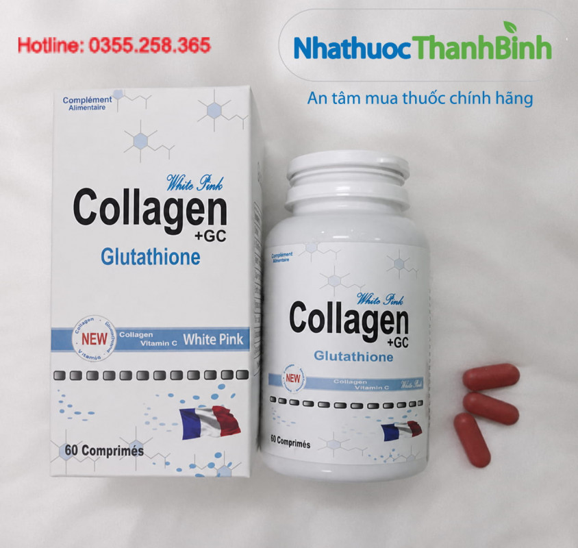 Viên uống COLLAGEN GC Nhập khẩu PHÁP với Collagen & L - Glutathione và Vitamin C đẹp da hỗ trợ ngăn ngừa lão hóa
