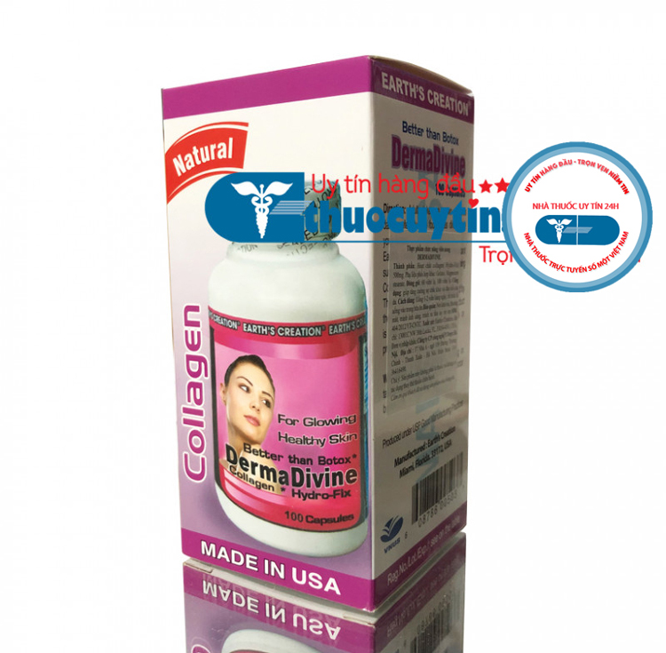 Viên uống trắng da Derma Divine hộp 60 viên nhập khẩu Mỹ
