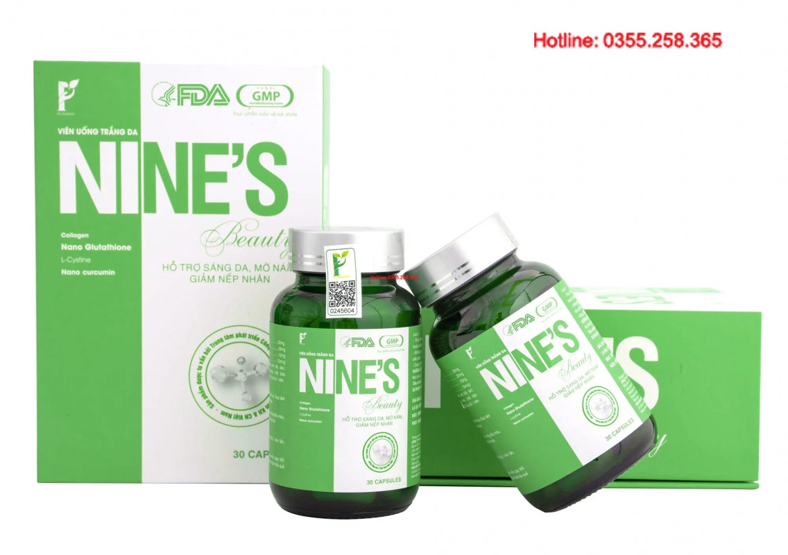 Viên uống trắng da Nine's Beauty hỗ trợ sáng da mờ nám giảm nếp nhăn