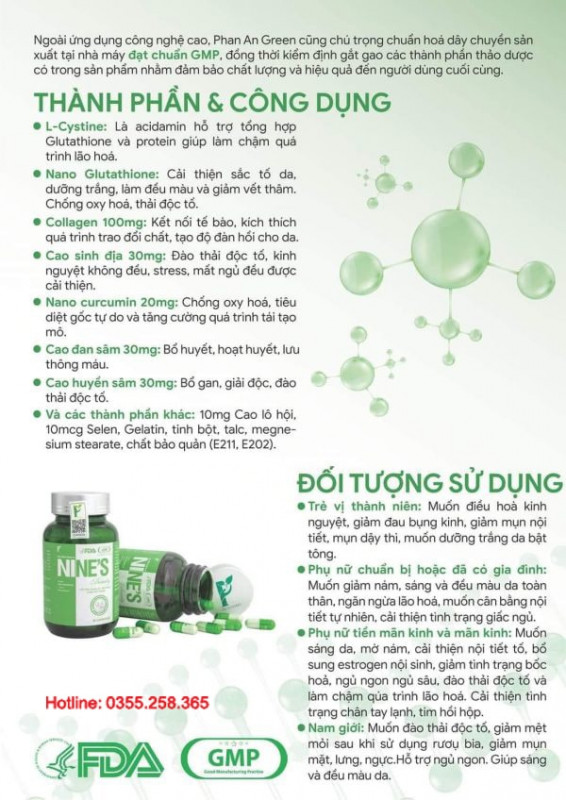 Sản phẩm cho tác dụng hiệu quả trong hỗ trợ trắng da và hỗ trợ cải thiện nội tiết tố nữ