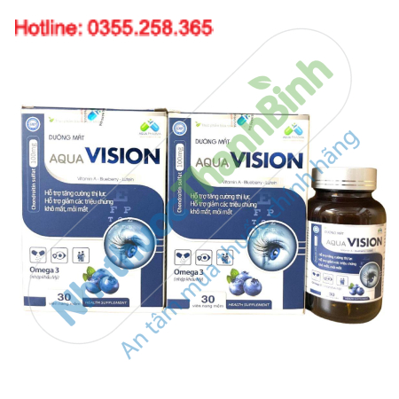 Dưỡng Mắt Aqua Vision Hỗ trợ tăng cường thị lực, giảm khô mắt, mỏi mắt và bảo vệ đôi mắt mỗi ngày